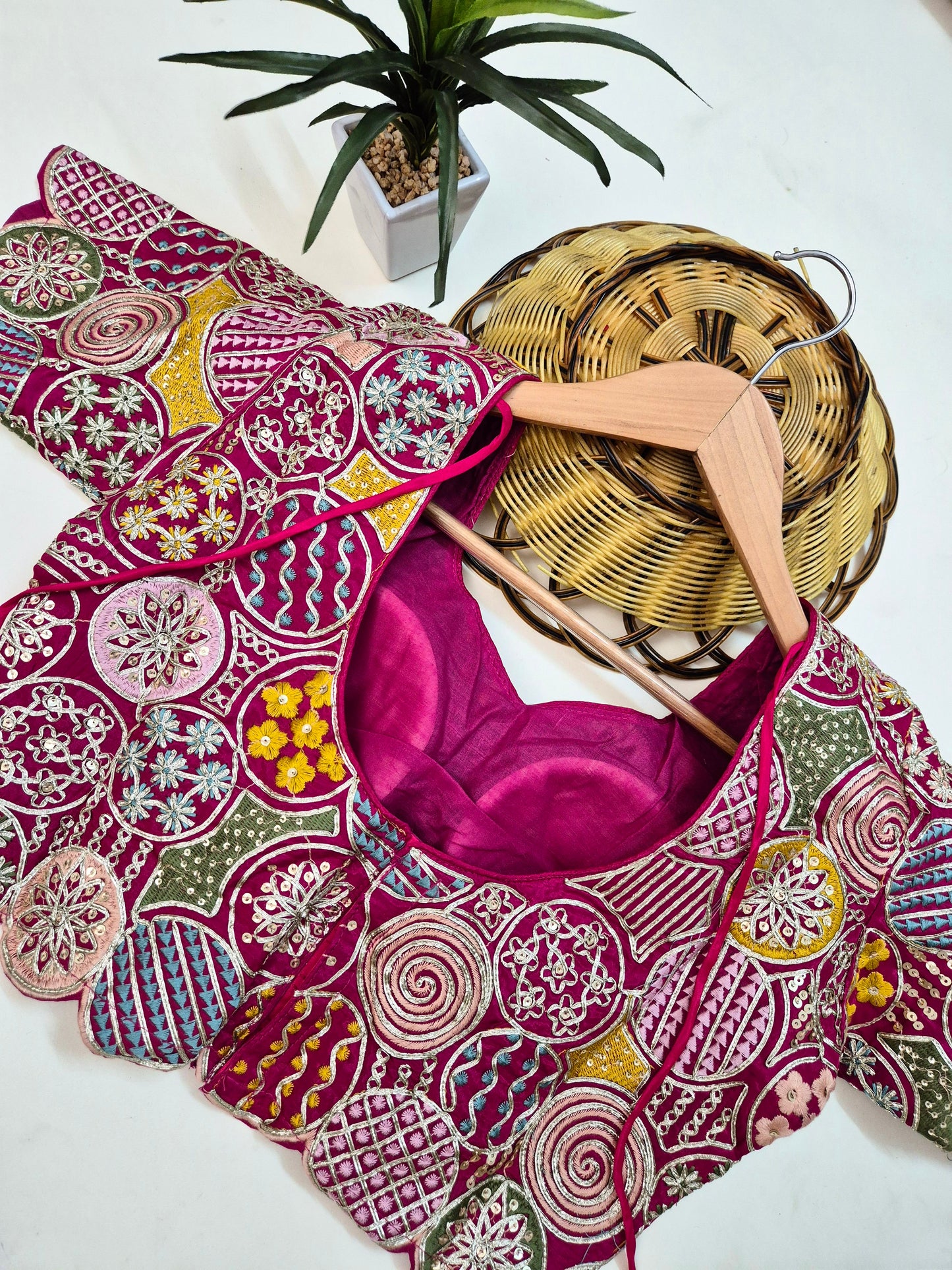 Viscose Crepe Saree with Stitched Blouse
