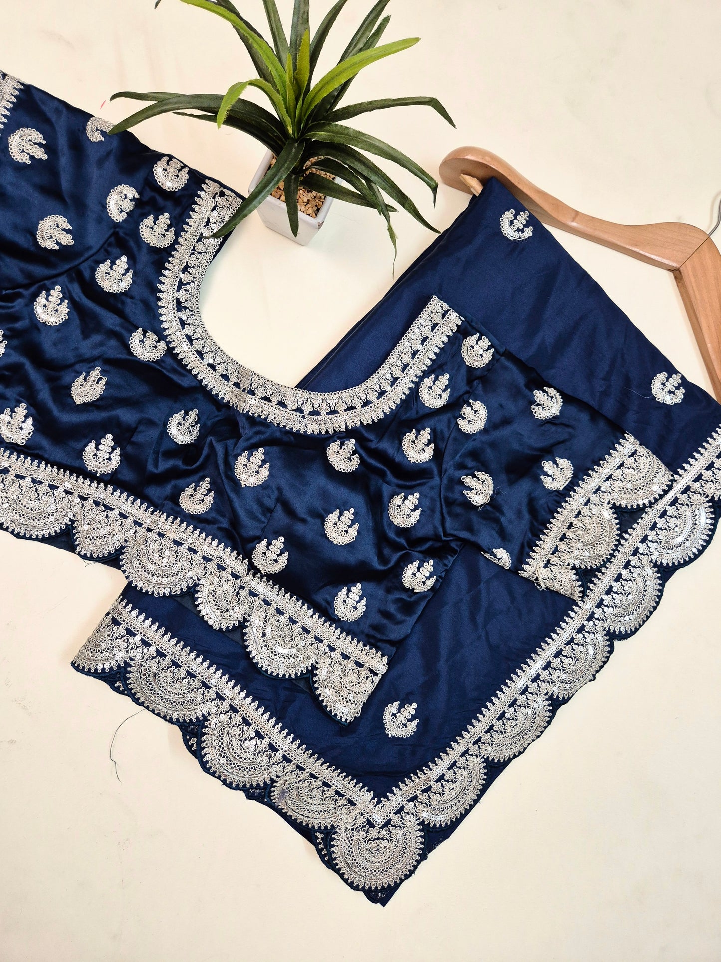 Premium Crepe-Satin Silk Saree with Stitched Blouse