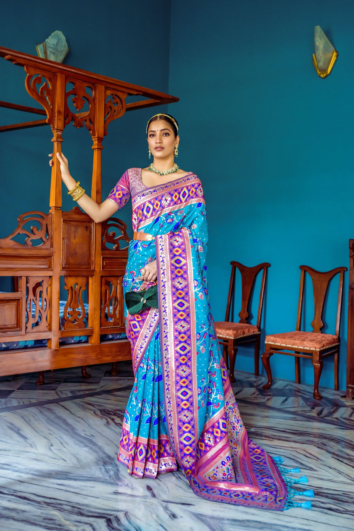 Meenakari Soft Silk Saree