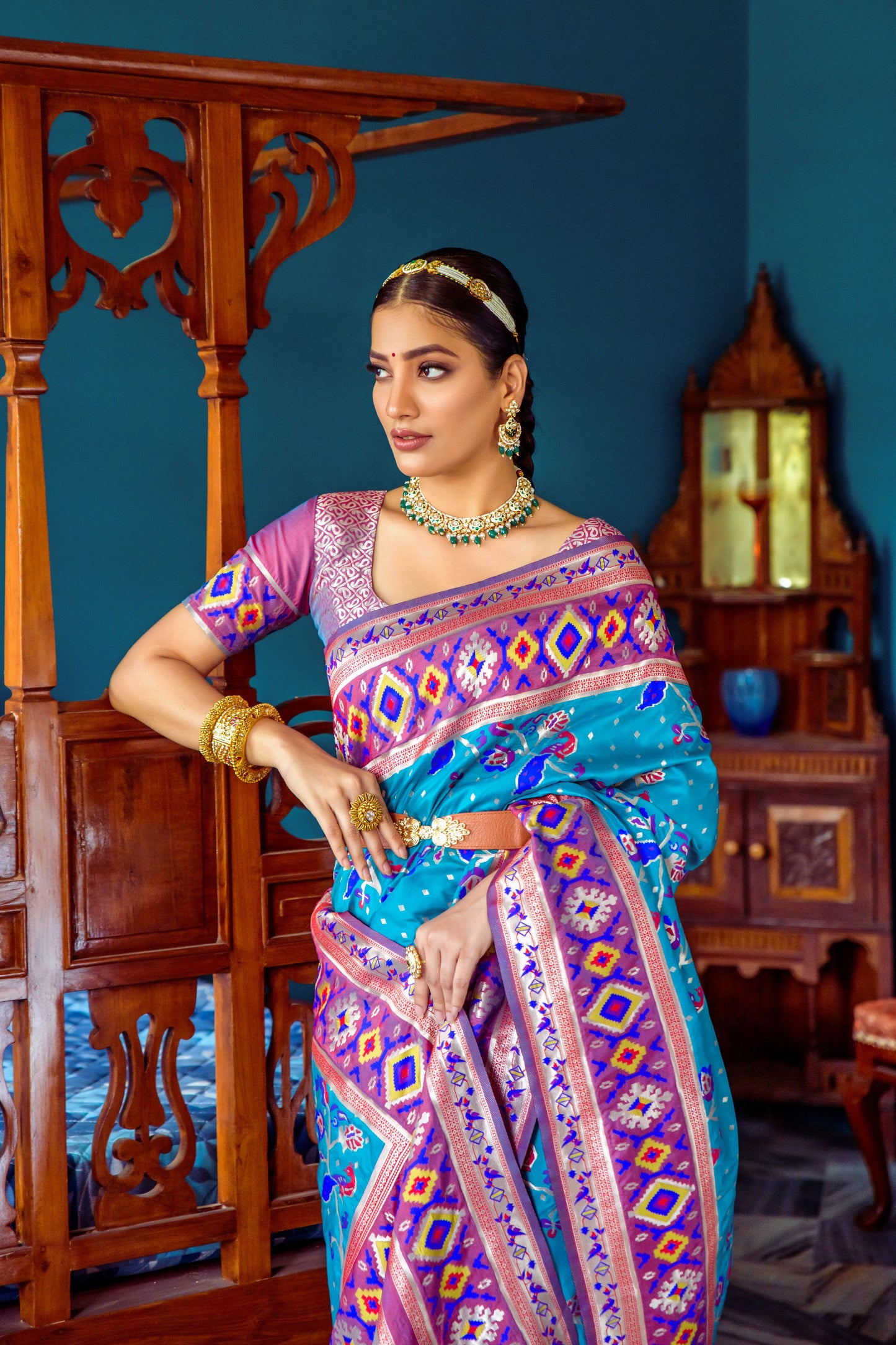 Meenakari Soft Silk Saree