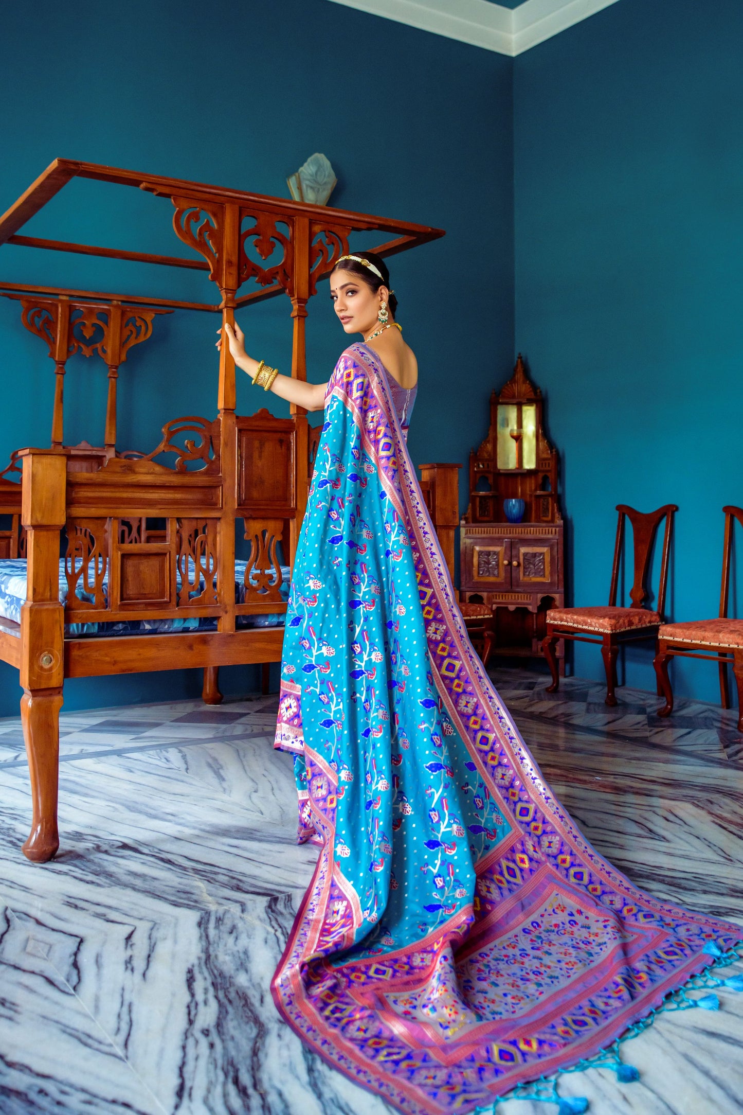 Meenakari Soft Silk Saree