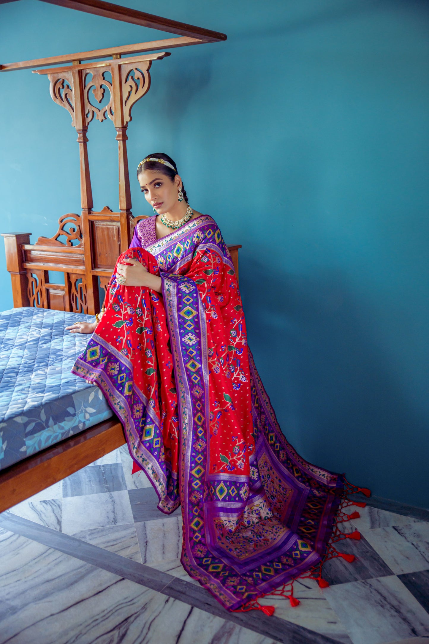Meenakari Soft Silk Saree