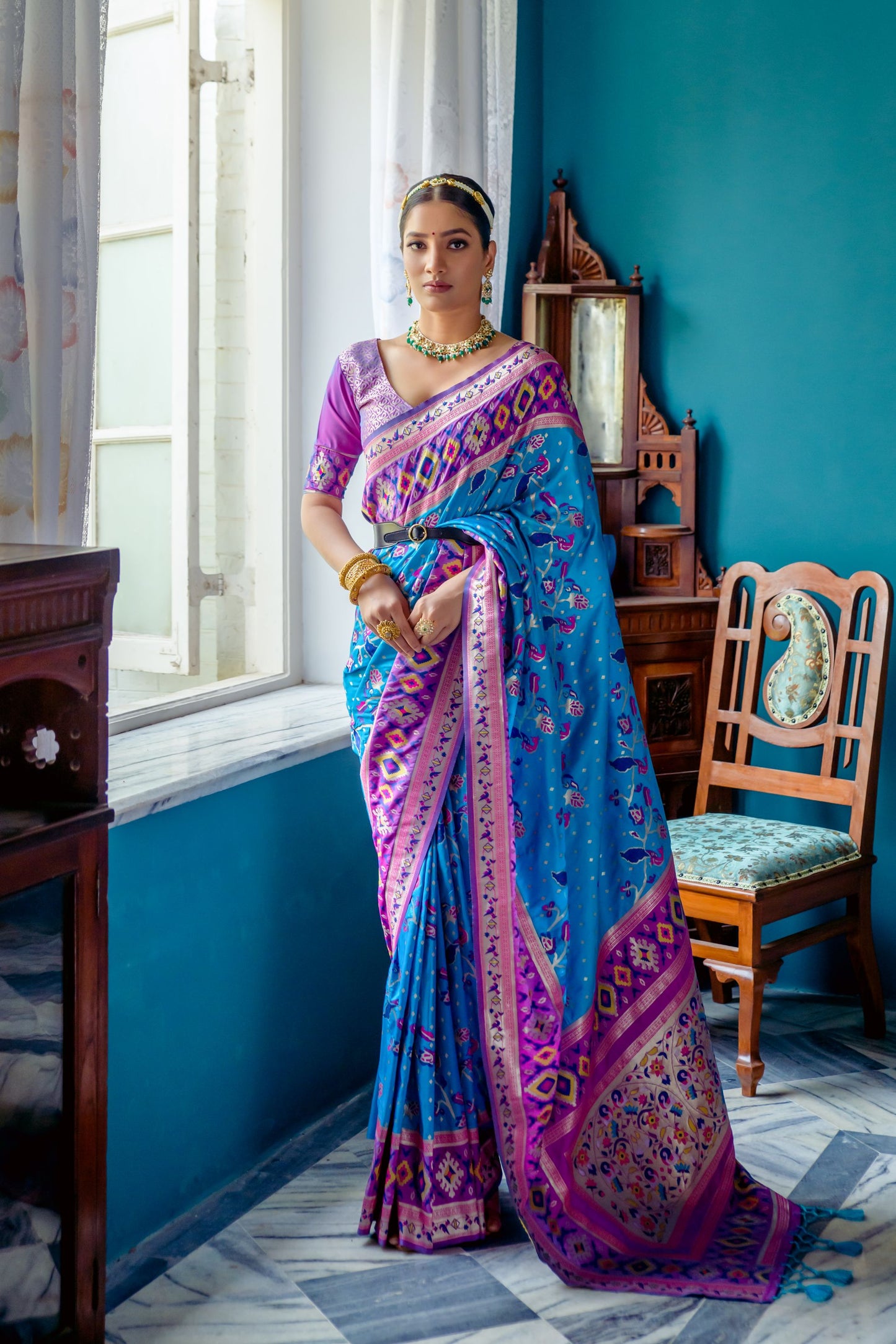 Meenakari Soft Silk Saree