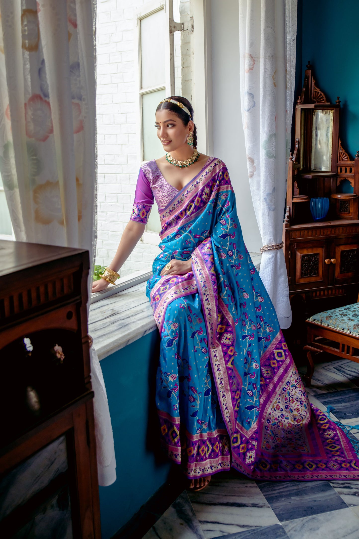 Meenakari Soft Silk Saree
