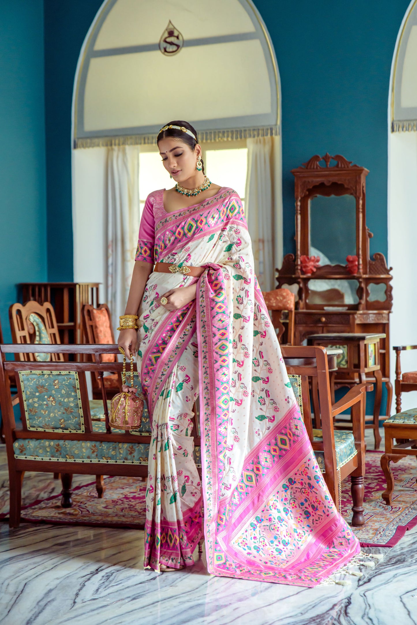 Meenakari Soft Silk Saree