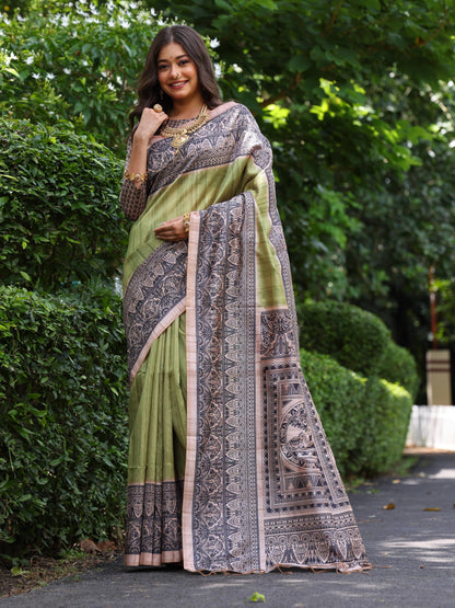 Madhubani-3 Soft Tussar Silk Saree