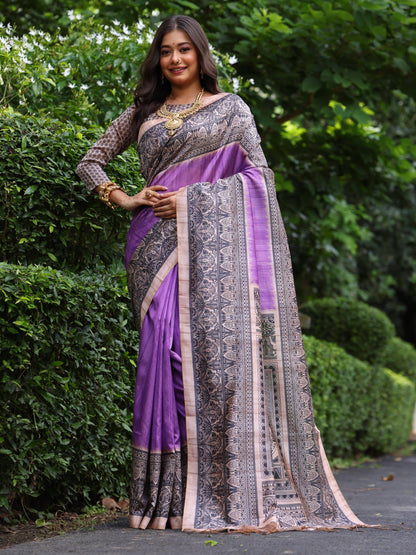 Madhubani-3 Soft Tussar Silk Saree