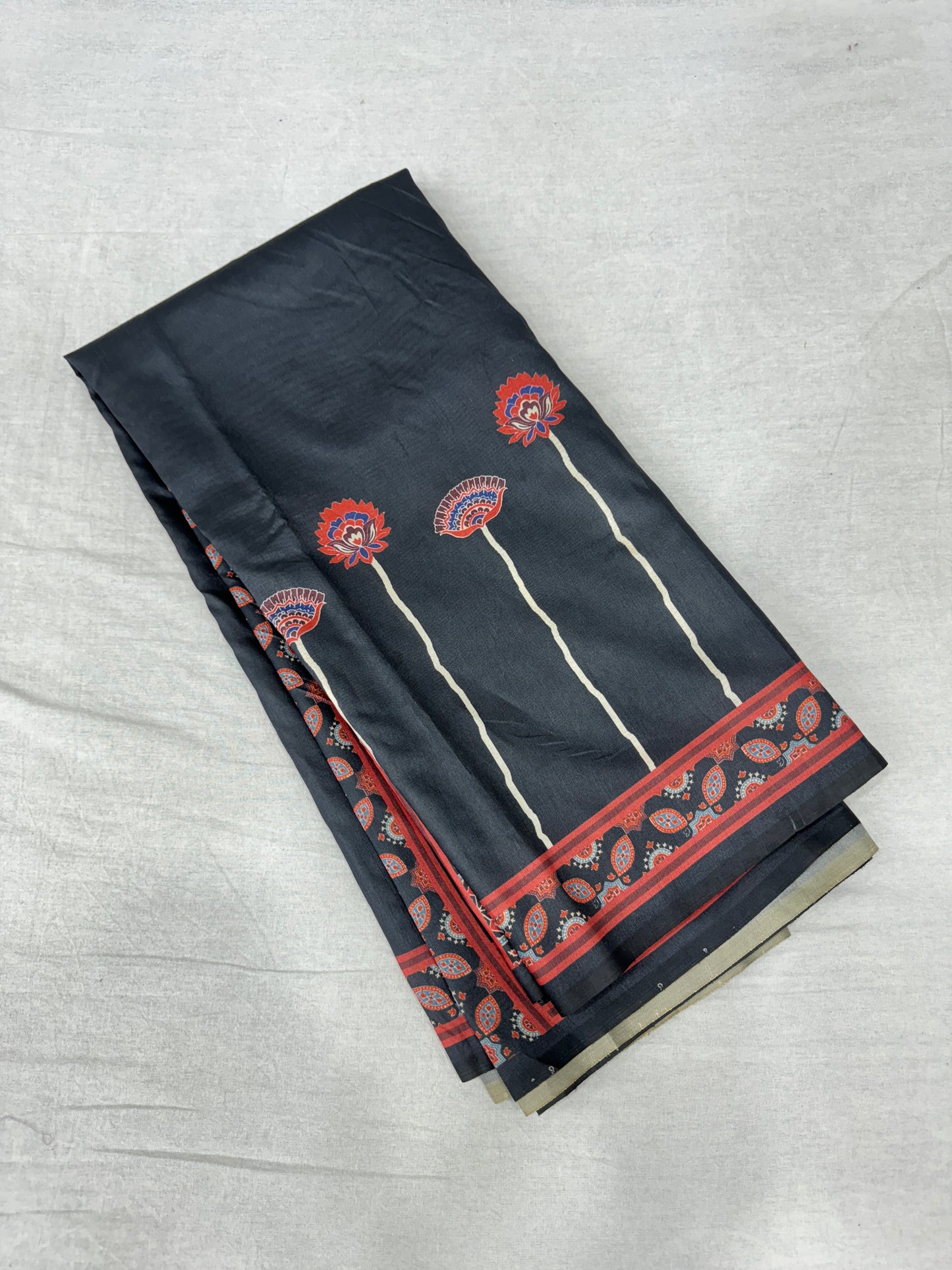 5-Ajrakh Soft Tussar Silk Saree