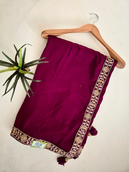 Premium Crepe Silk Saree with Stitched Blouse