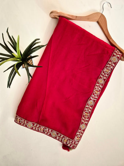 Premium Crepe Silk Saree with Stitched Blouse