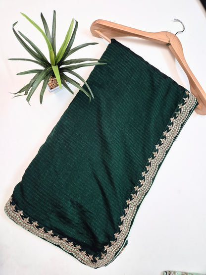 Premium Vichitra Lining Silk Saree with Stitched Blouse