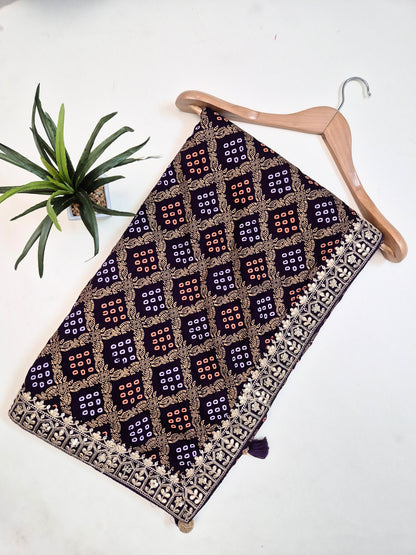 Banarasi Bandhani Saree with Stitched Blouse