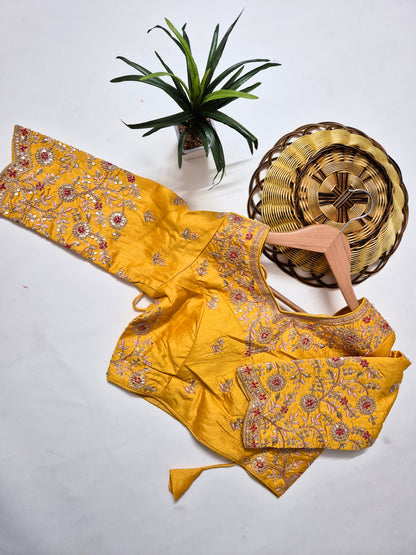 Premium Crepe Silk Saree with Stitched Blouse