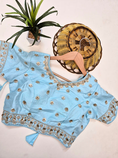 Premium Crepe-Satin Silk Saree with Stitched Blouse