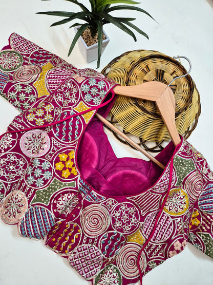 Viscose Crepe Saree with Stitched Blouse