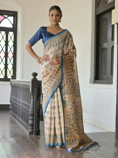 Madhubani Soft Tussar Silk Saree