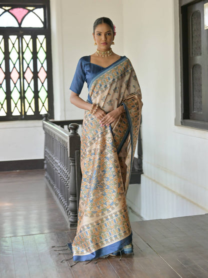 Madhubani Soft Tussar Silk Saree