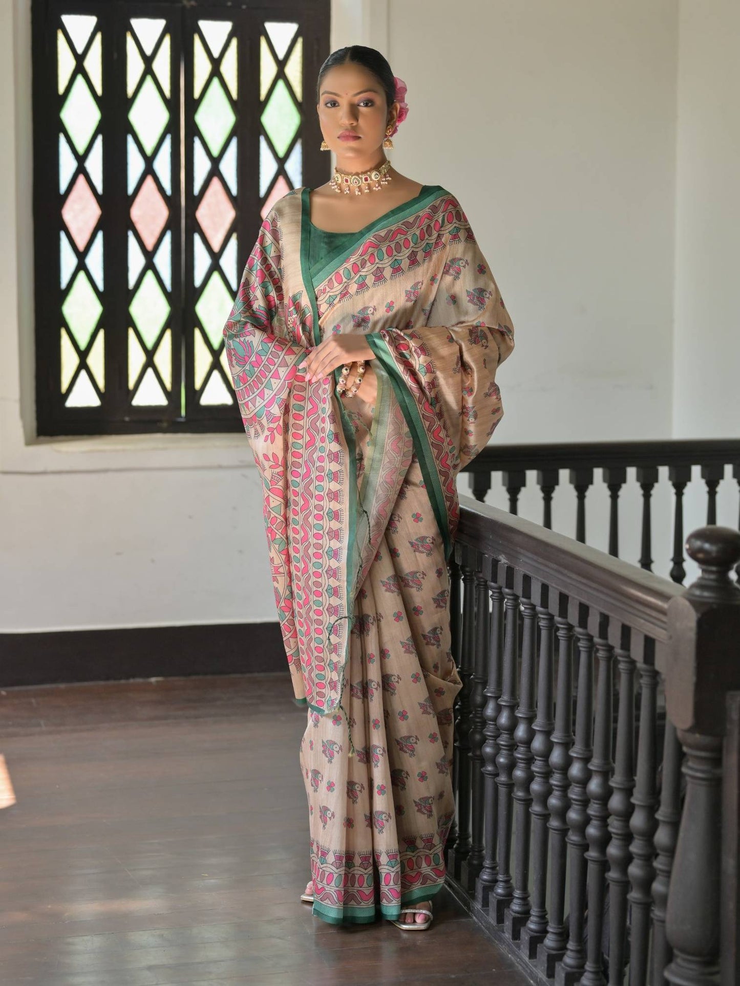 Madhubani Soft Tussar Silk Saree