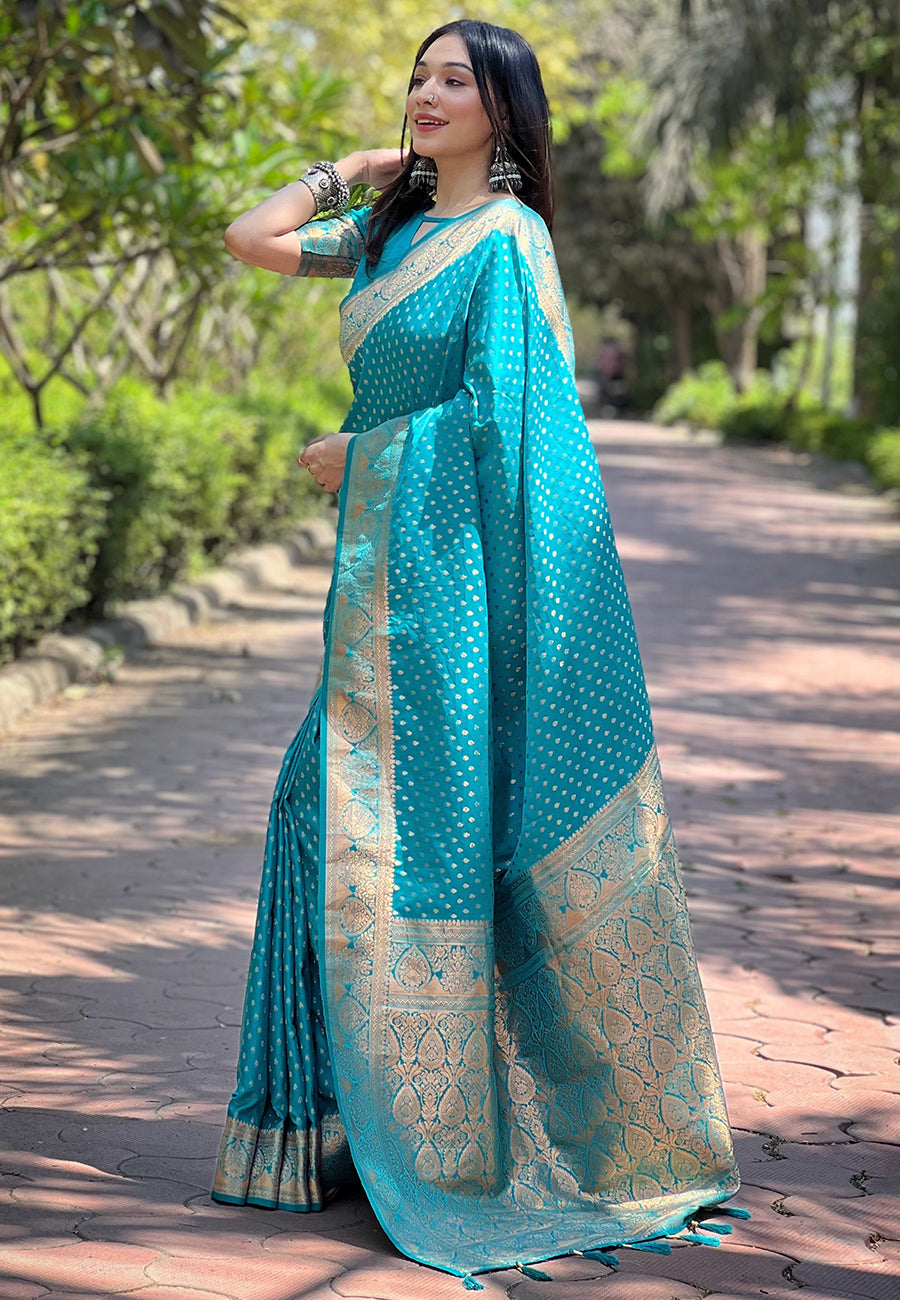 Banarasi Mashru Silk Butti Weaving Saree