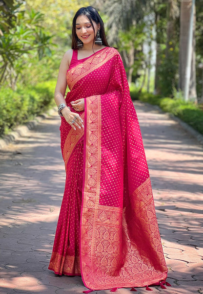 Banarasi Mashru Silk Butti Weaving Saree