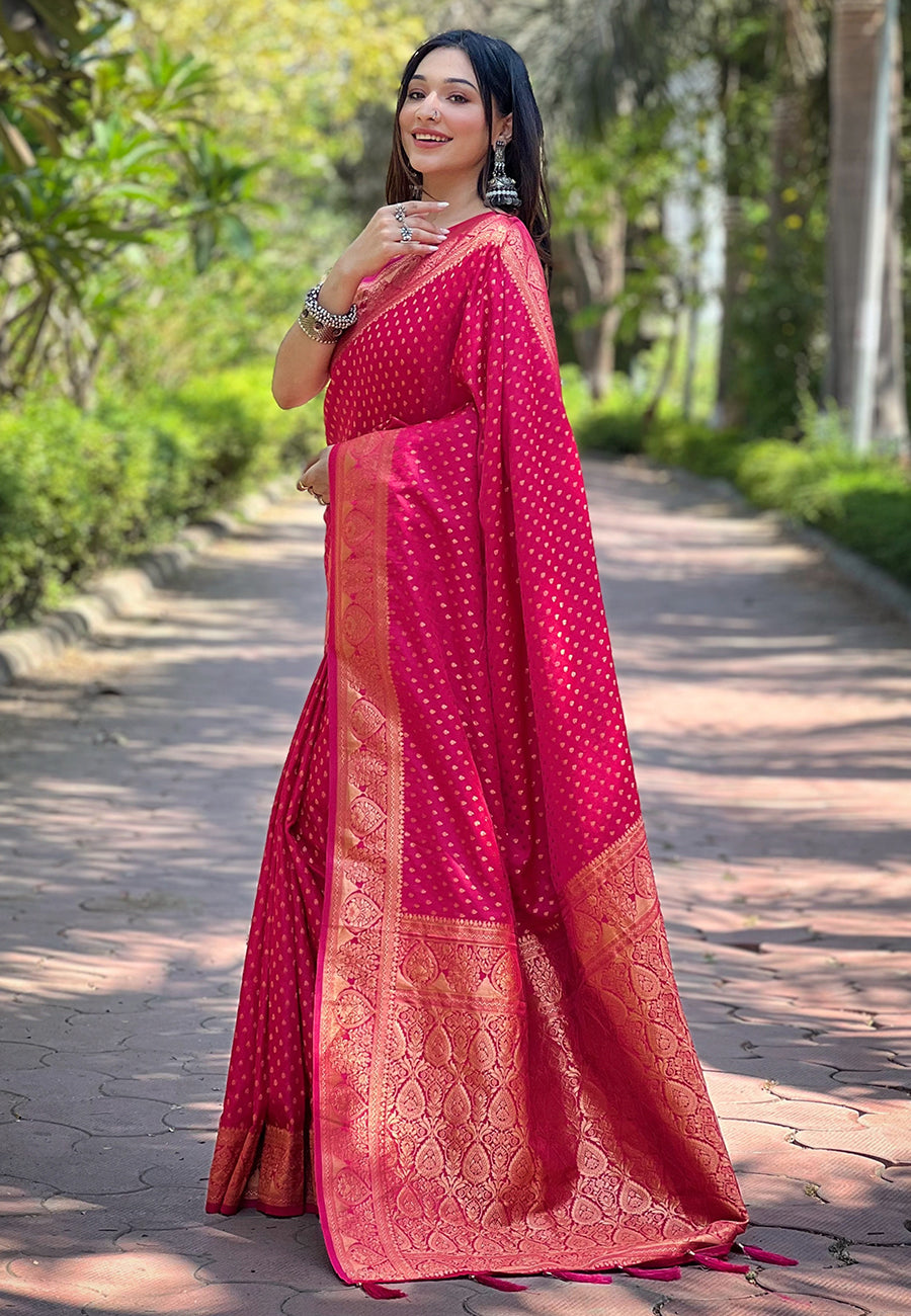 Banarasi Mashru Silk Butti Weaving Saree