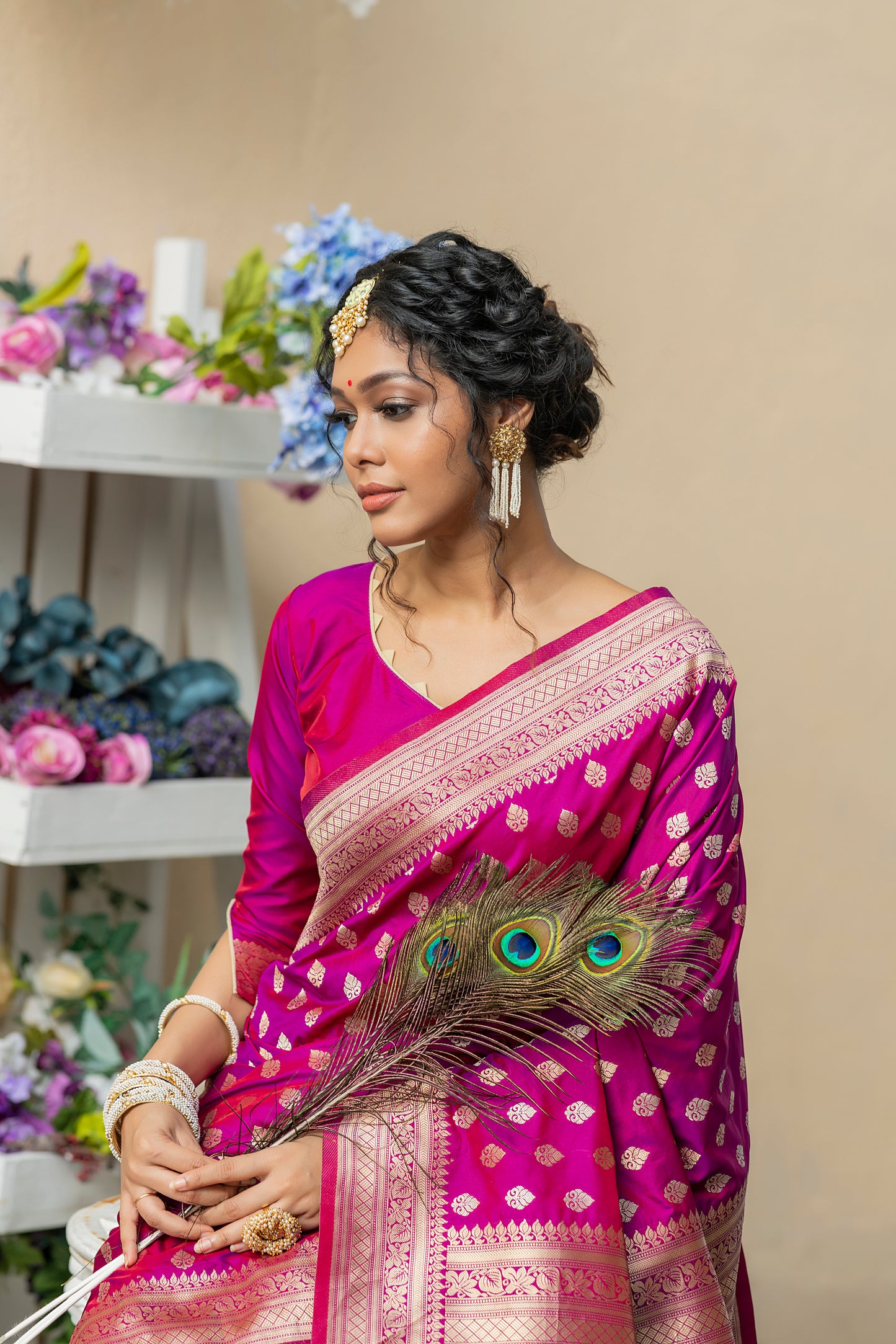 Soft Banarasi Katan Silk Saree with Pure Zari Weaves.