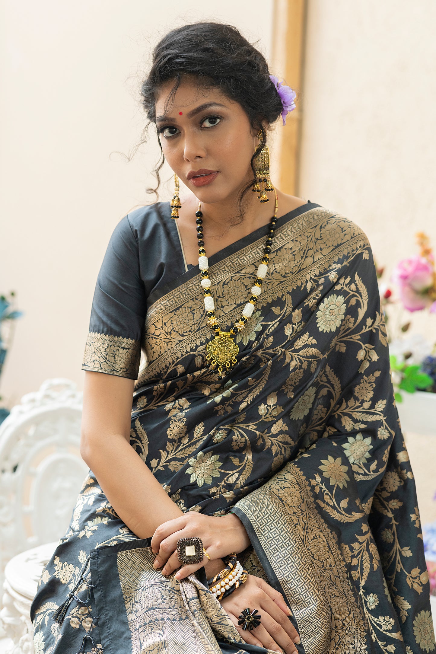 Payal Gupta In Our Soft Katan Silk Saree with Pure Zari Weaves(JAAL)