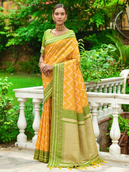 Zigzag -Handloom Weaving Silk Saree