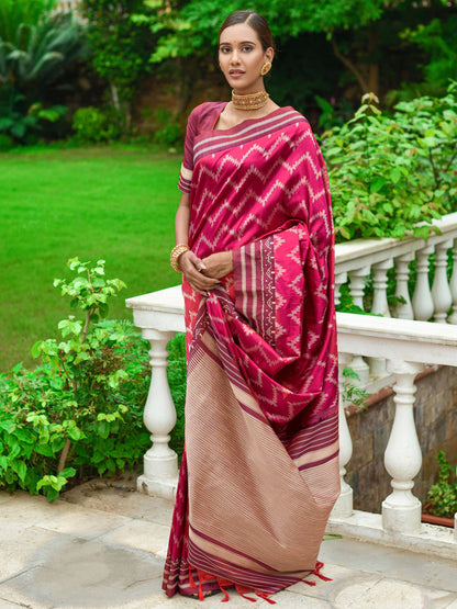 Zigzag -Handloom Weaving Silk Saree