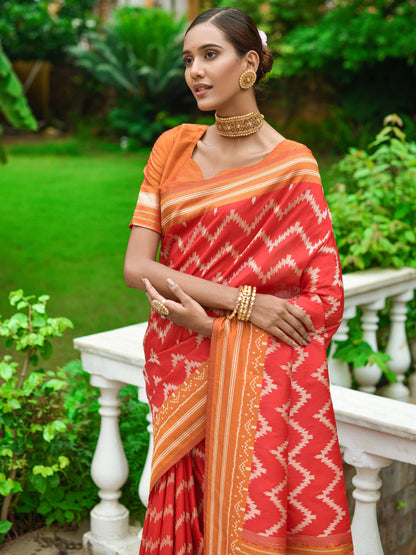 Zigzag -Handloom Weaving Silk Saree