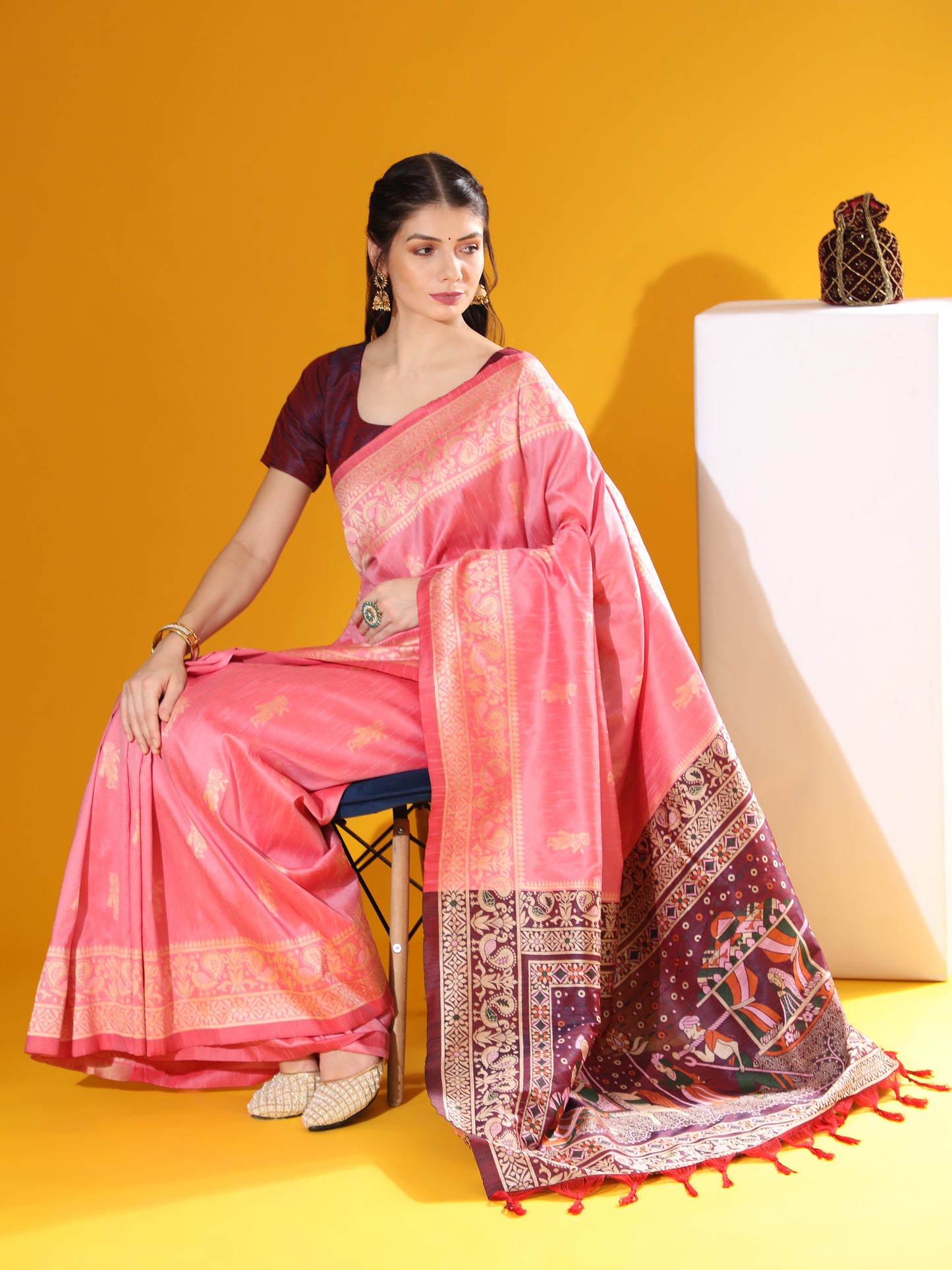 Baarat 3 -Handloom Weaving Silk Saree