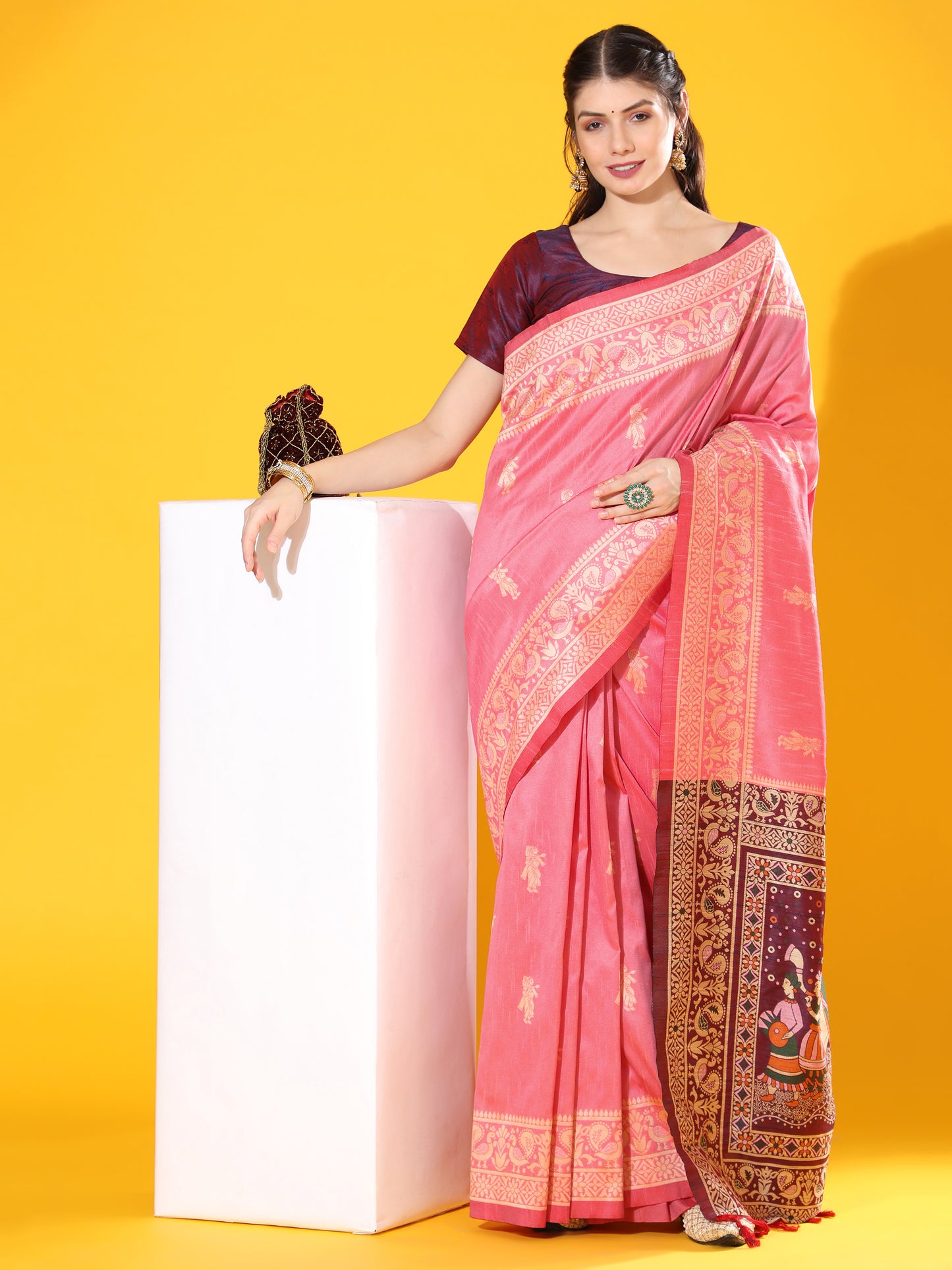 Baarat 3 -Handloom Weaving Silk Saree