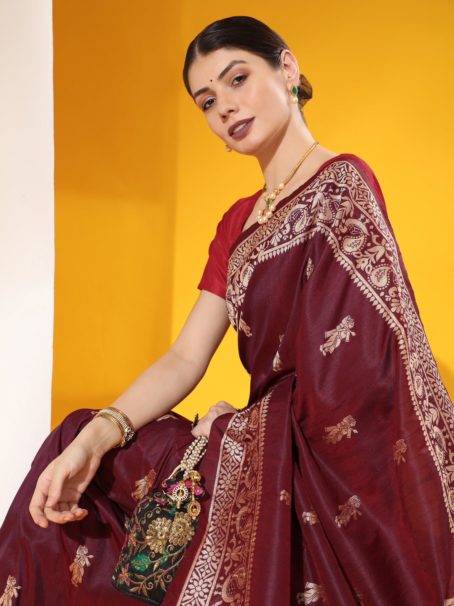 Baarat 3 -Handloom Weaving Silk Saree