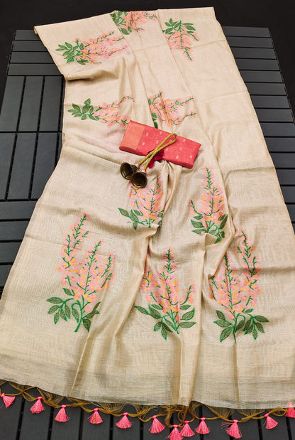 Tree-Khaadi Cotton Silk Weaving Saree