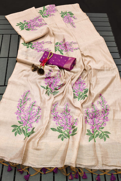 Tree-Khaadi Cotton Silk Weaving Saree