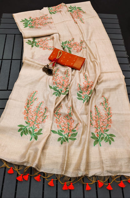 Tree-Khaadi Cotton Silk Weaving Saree