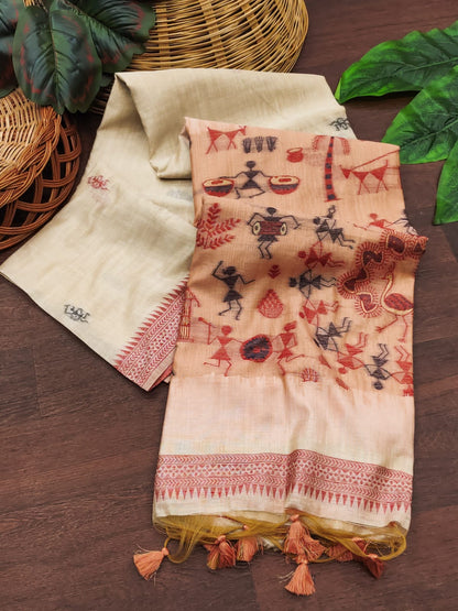 Worli- Khaadi Cotton Silk Weaving Saree