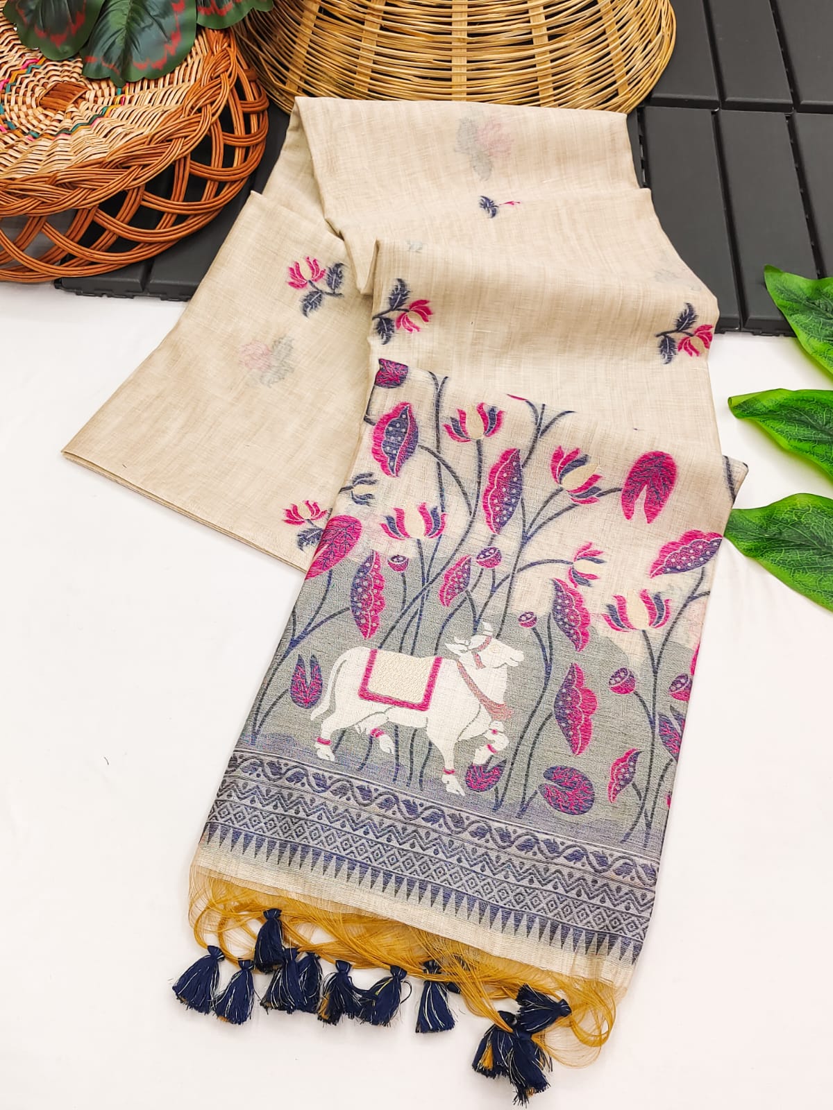 Cow-Khaadi Cotton Silk Weaving Saree