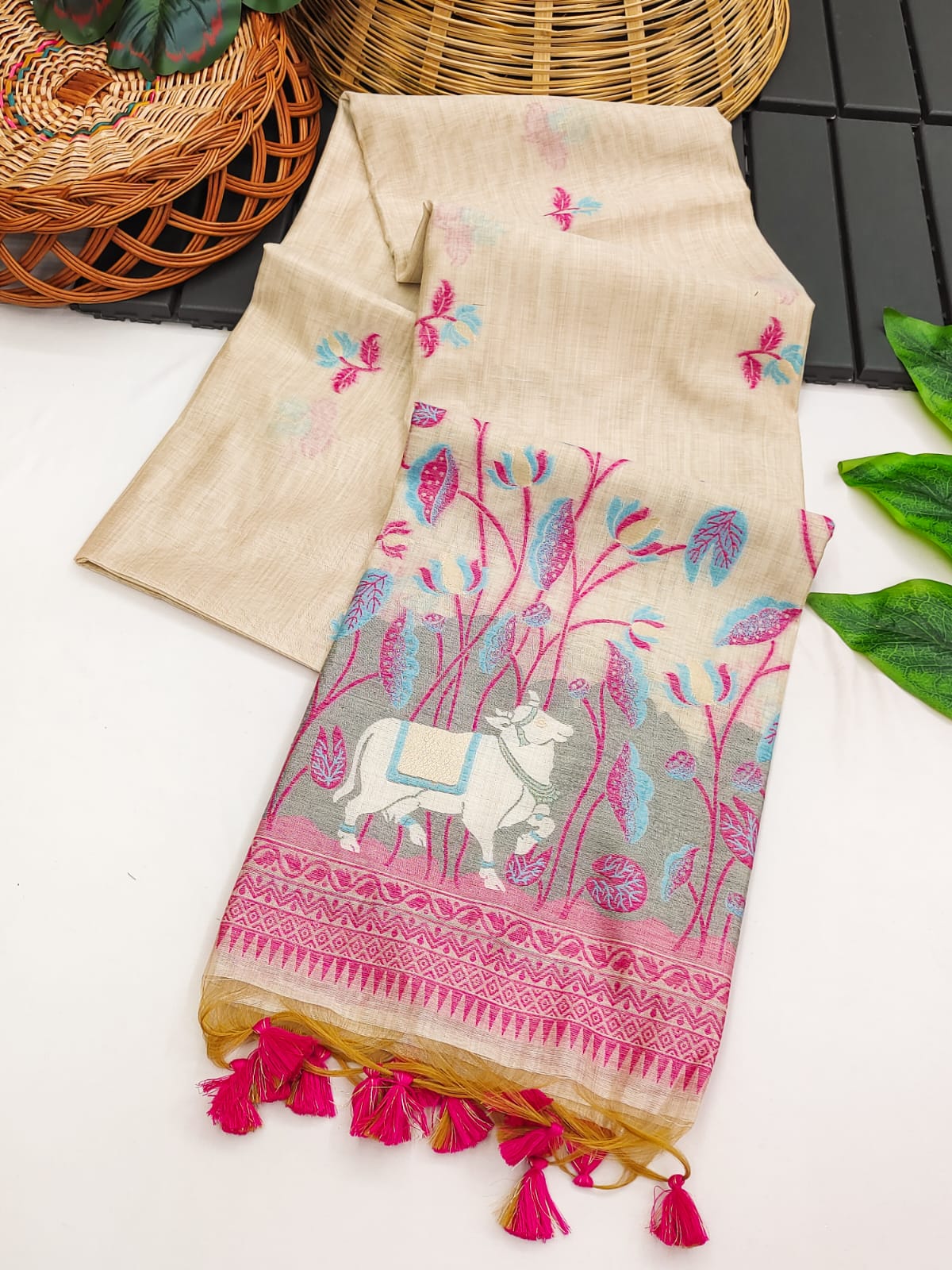 Cow-Khaadi Cotton Silk Weaving Saree