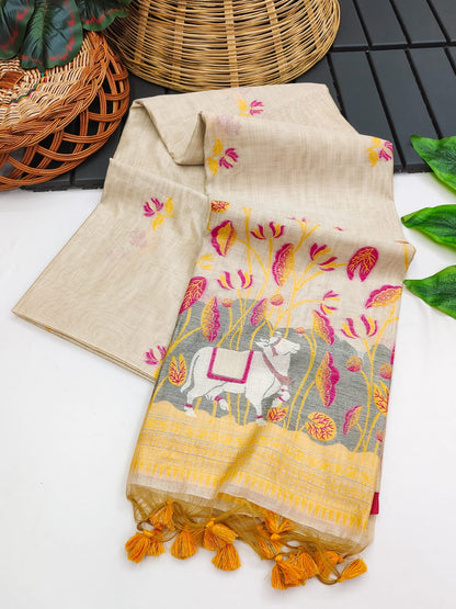 Cow-Khaadi Cotton Silk Weaving Saree