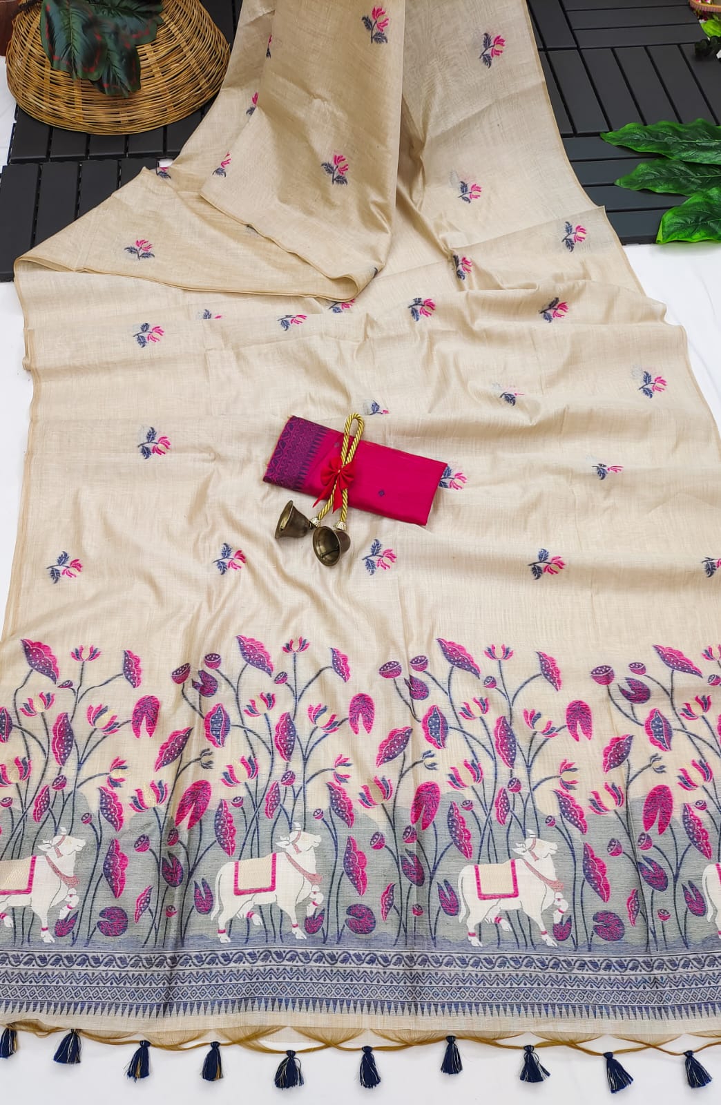 Cow-Khaadi Cotton Silk Weaving Saree