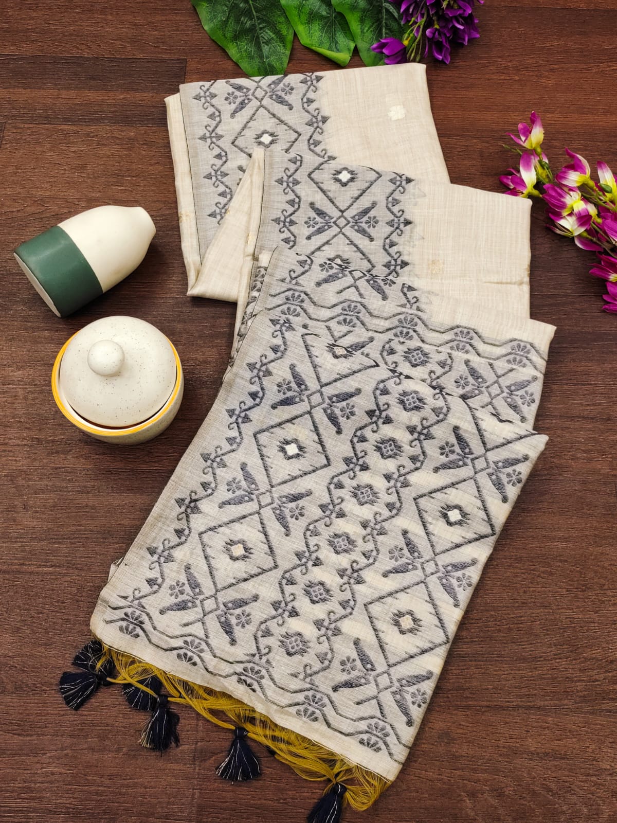 Jamdani-Khaadi Cotton Silk Weaving Saree