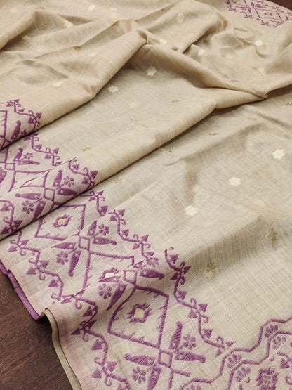 Jamdani-Khaadi Cotton Silk Weaving Saree