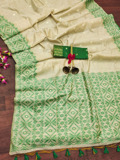 Jamdani-Khaadi Cotton Silk Weaving Saree