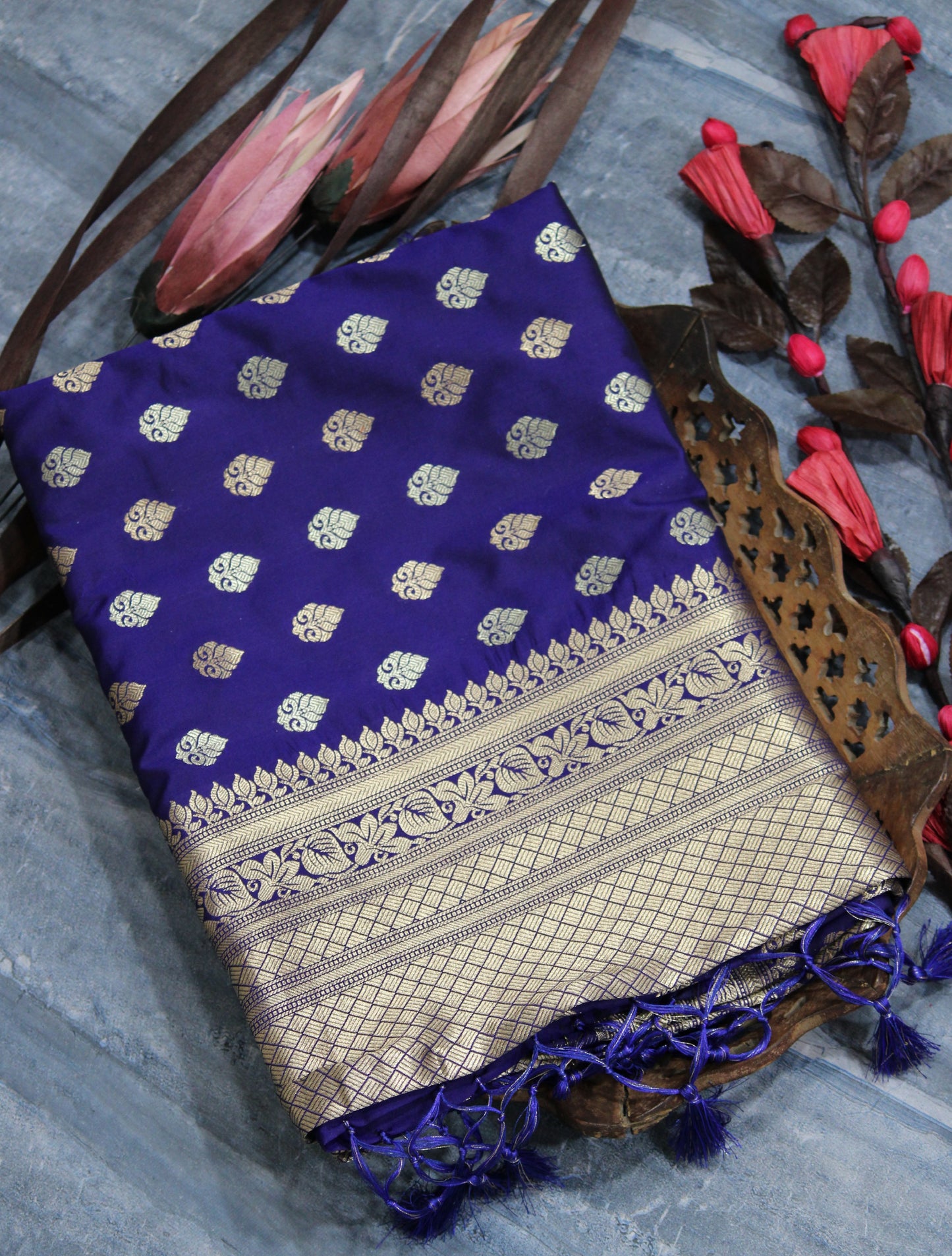 Soft Banarasi Katan Silk Saree with Pure Zari Weaves.