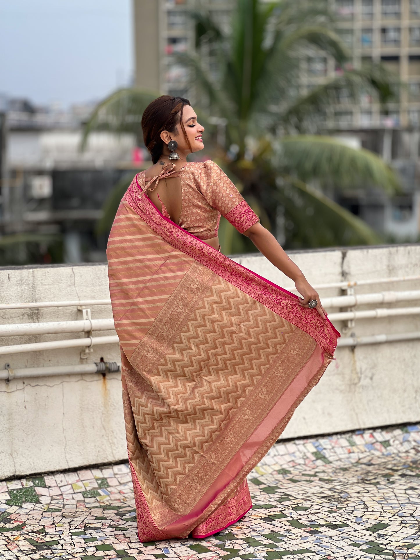 Banarasi Silk Lehariya Weaving Saree