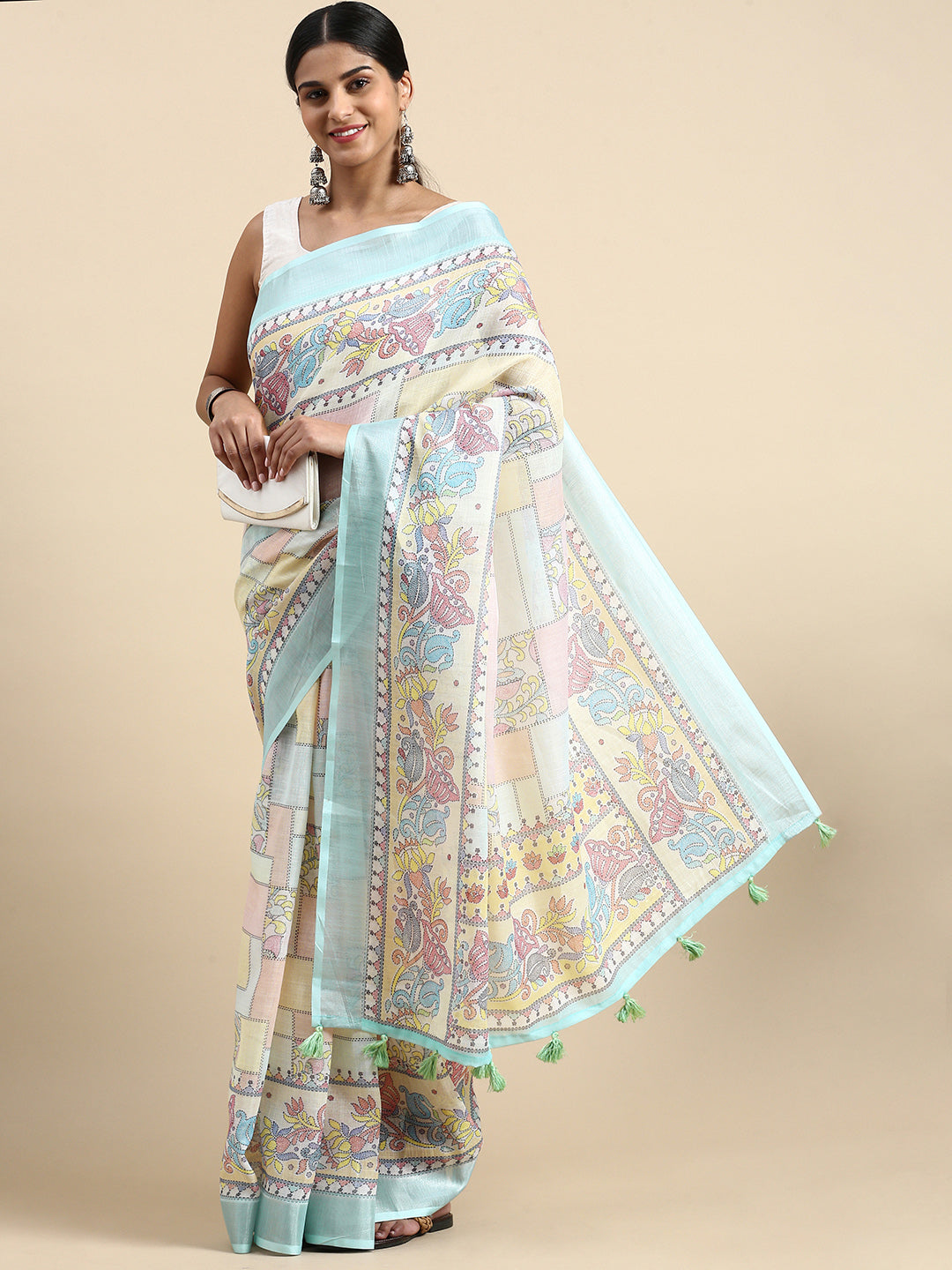 MANISHA PURE LINEN SILK SAREE