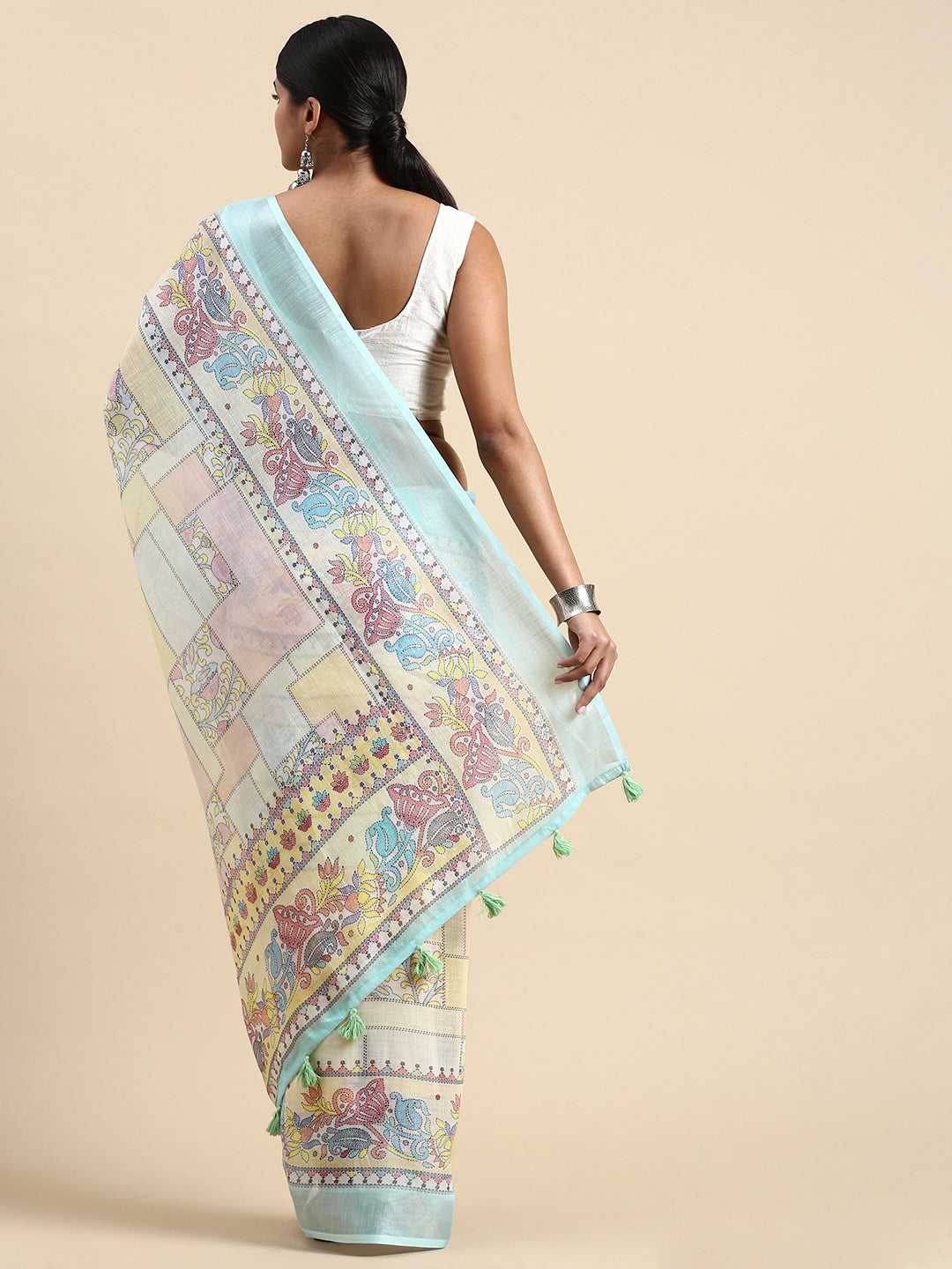 MANISHA PURE LINEN SILK SAREE