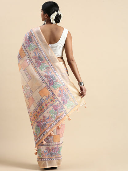 MANISHA PURE LINEN SILK SAREE