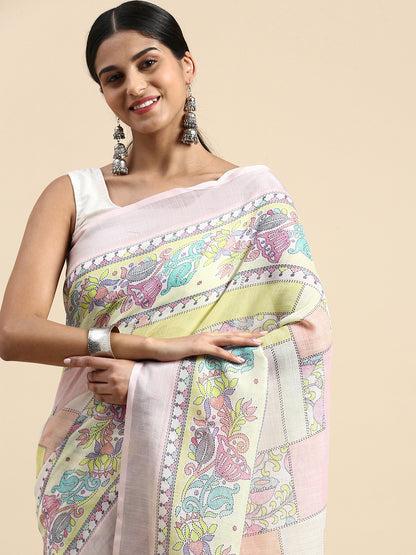 MANISHA PURE LINEN SILK SAREE